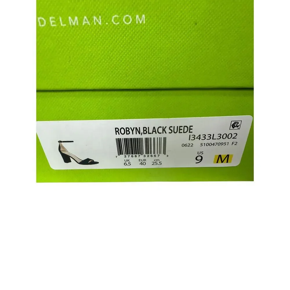 Sam Edelman Women's Black Suede Buckle Ankle Strap Robyn Heels Sandals Size 9M